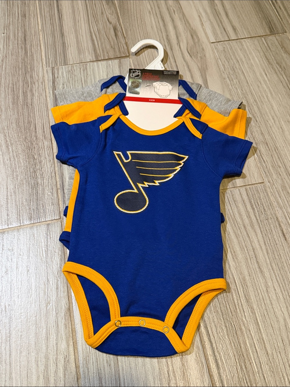 NHL St. Louis Blues Royal Blue and Gold Baby Bodysuit Set